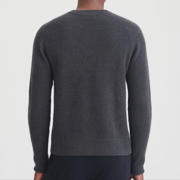 Naadam Cashmere Waffle Knit Sweater Charcoal Grey - Picture 4 of 5
